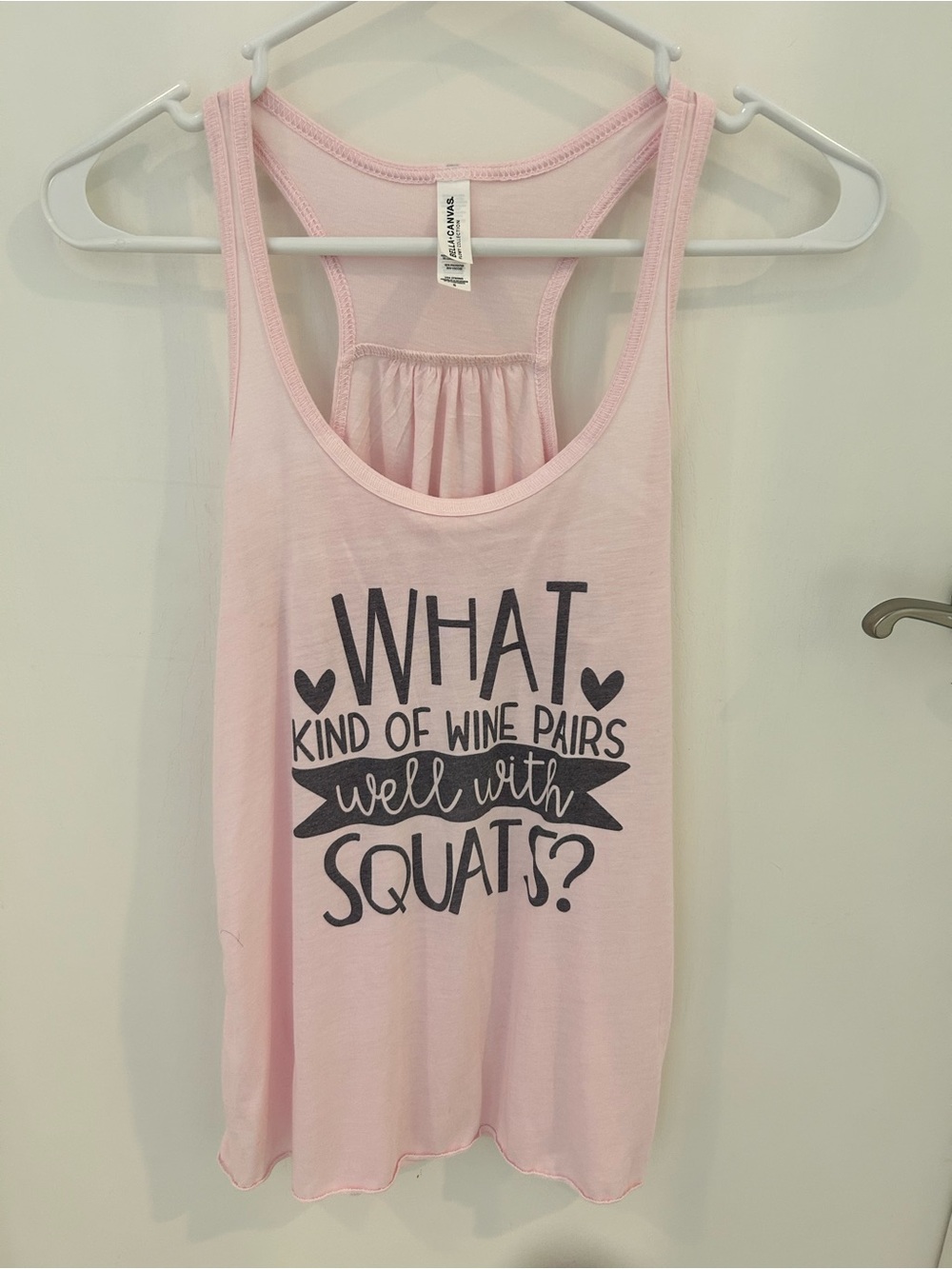 Bella Canvas Light Pink Racerback Tank with Black Graphic